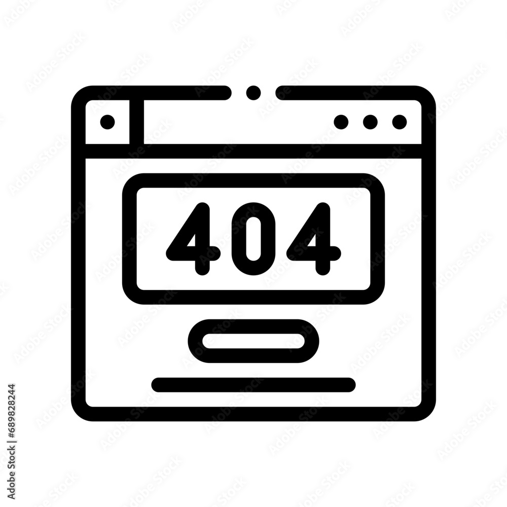 404 error line icon