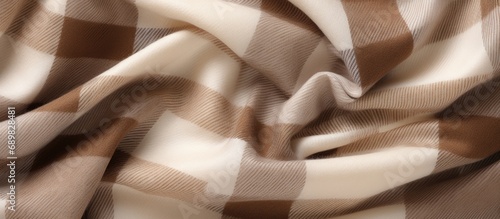 beige brown woolen plaid is...