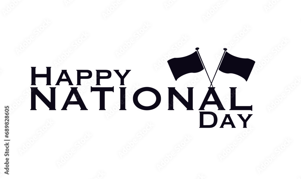 vector text happy national day with flags 