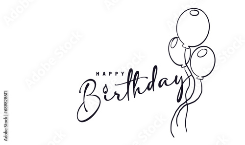 Canvas Print vector of happy birthday text with balloons