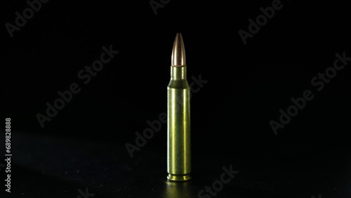 bullet on black background photo