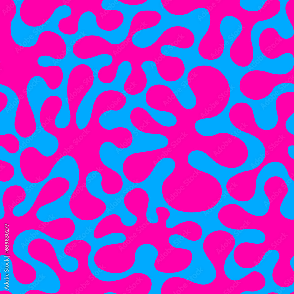 Seamless pattern with pink blots of fancy shapes