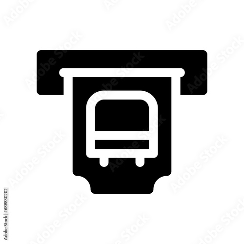 ticket machine glyph icon