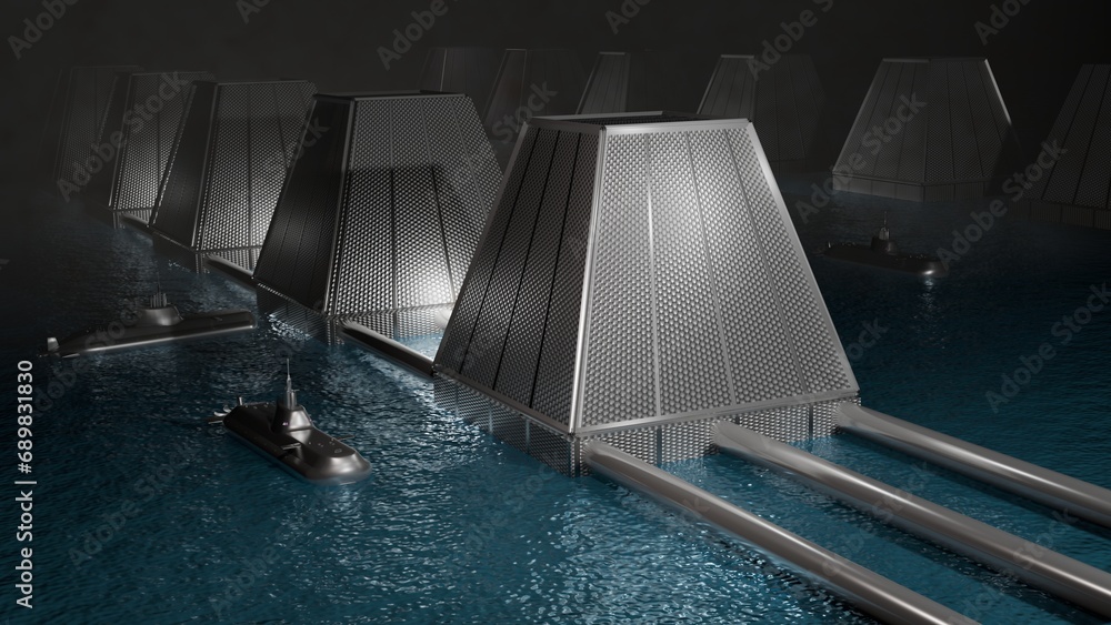 Atmospheric processors on ocean. Machines terraforming planet ...