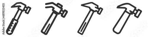 Hummer vector icon set, pack, collection isolated on white background