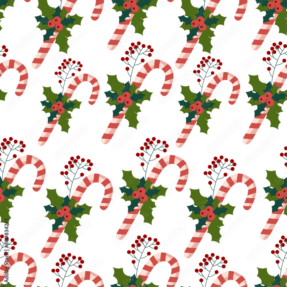 seamless pattern with Decorated Christmas candy canes vector illustration seamless pattern with Decorated Christmas candy canes vector illustration