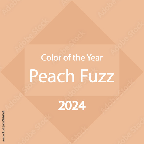 Color of the year 2024 template in trendy Peach Fuzz color