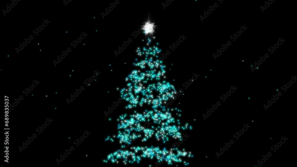 A beautiful Christmas tree with bright blue and green lights with white shiny star. A beautiful Christmas tree with bright blue and green lights with white shiny star.