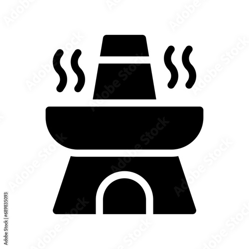 hot pot glyph icon