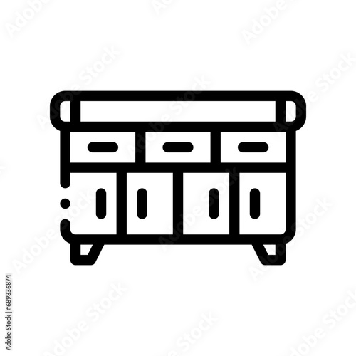 chest of drawers line icon