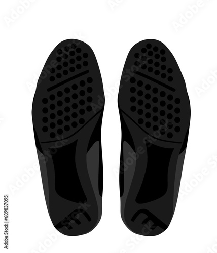 Sole shoes vector illustration isolated on white background. Footwear symbol. Elegant shoes shape silhouette.