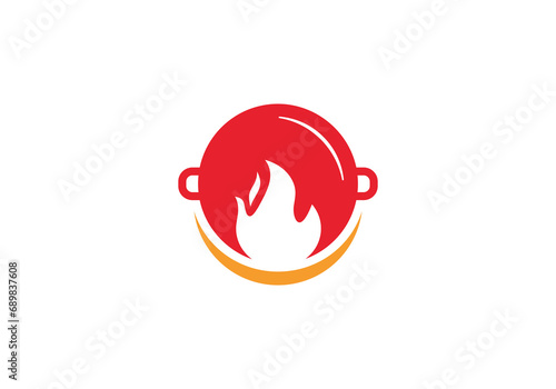 food logo design, kitchen tools, cooking, restaurant symbol vector graphic	
