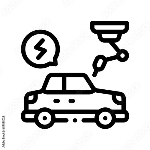 electric car line icon