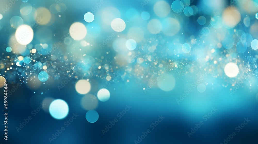 Blurred bokeh green/cyan banner backdrop. space for text or logo - AI Generative