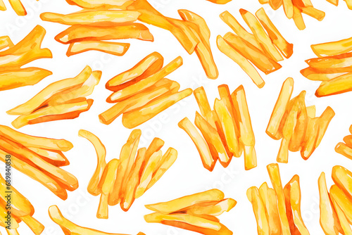 seamless pattern with french fries