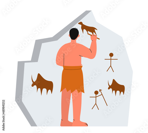 Tribe people scene vector concept