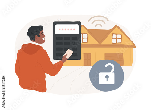 Access control system isolated concept vector illustration. Security system, authorize entry, login credentials, electronic access, password, pass-phrase or PIN verification vector concept.