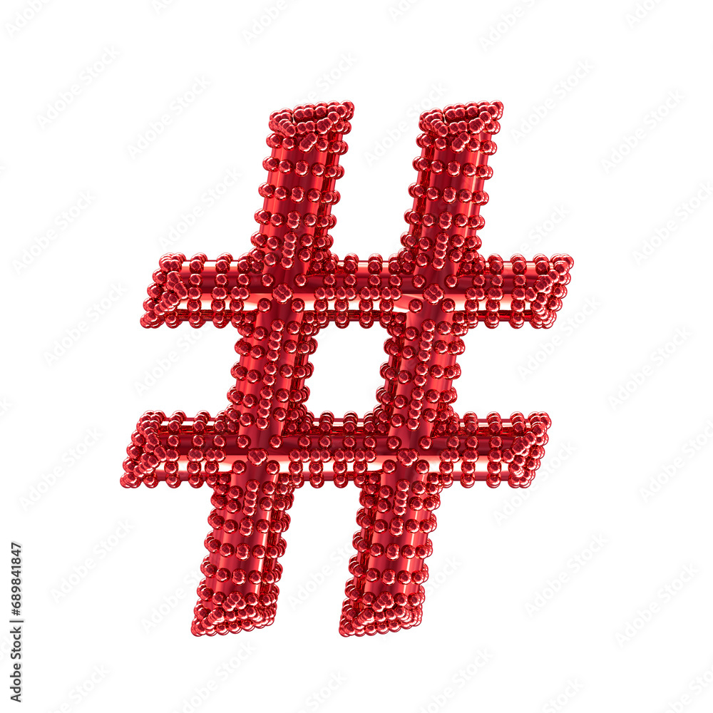 Fototapeta premium Small spheres on the red symbol