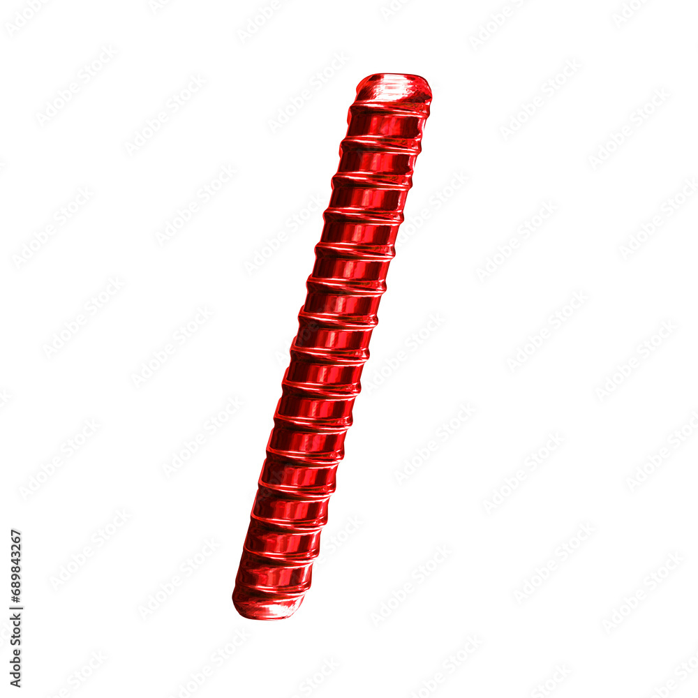 Red symbol with ribbed horizontal