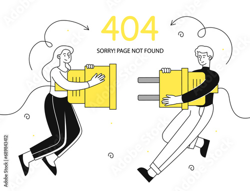 Error 404 vector outline concept