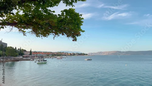 Beautiful summer morning view of Selce, picturesque village in Kvarner bay at Adriatic sea coast