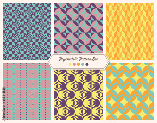 Psychedelic Seamless Pattern Swatch Set photo