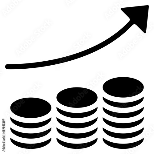 Money Stack Barchart Increase Icon