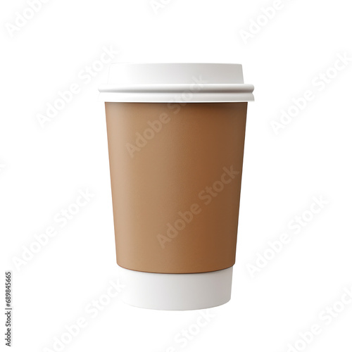 Paper coffee cup isolated on transparent background