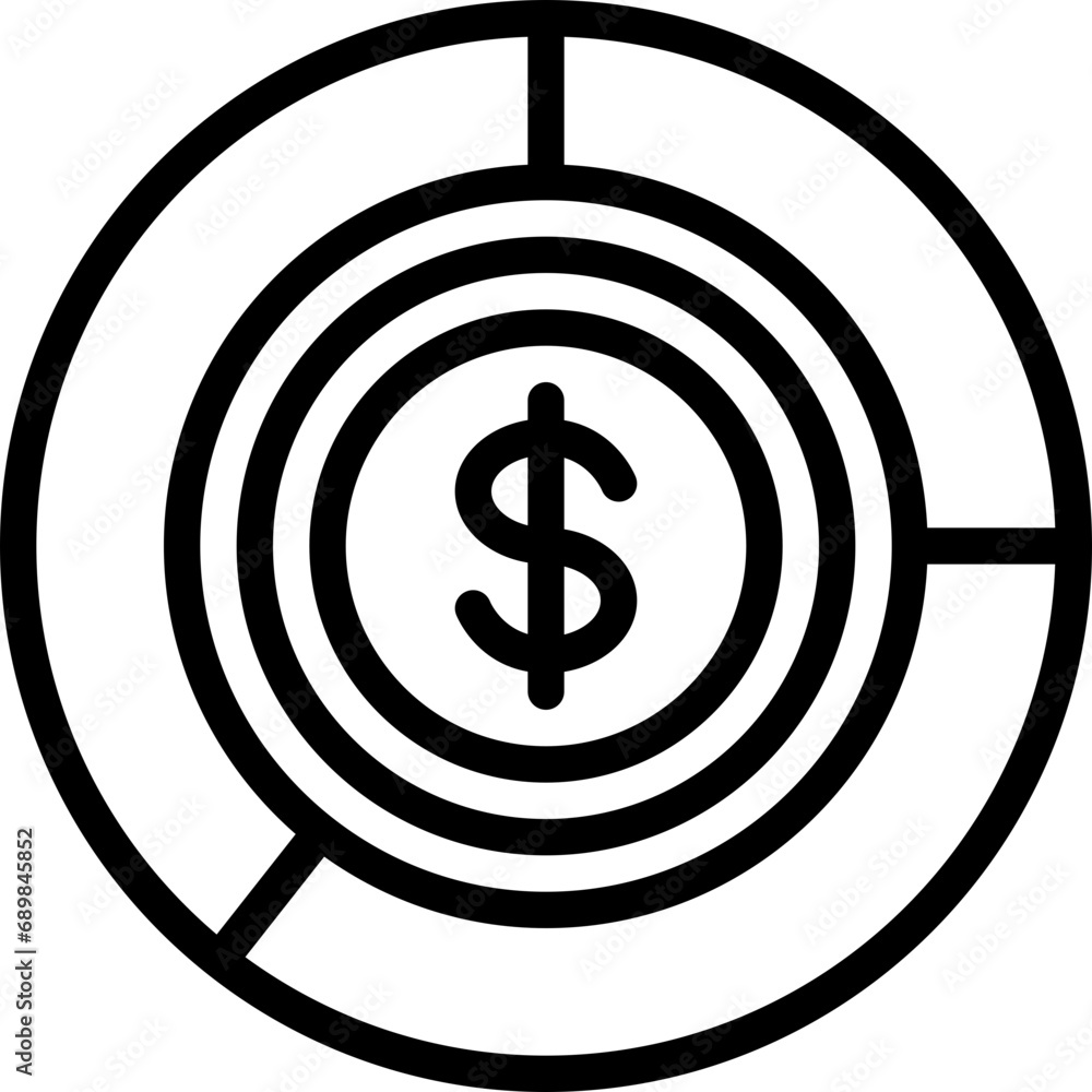 Money Coin Pie Chart Icon Money Coin Pie Chart Icon