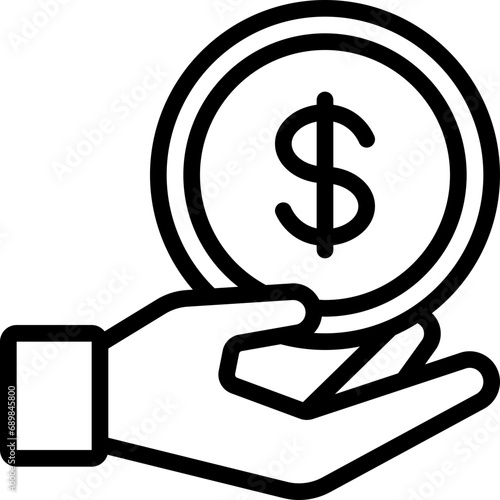 Give Dollar Coin Icon