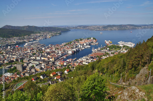 The View of Bergen from Mount Floyen, Norway's second largest city. © Duncan
