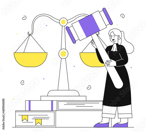 Justice vector outline concept