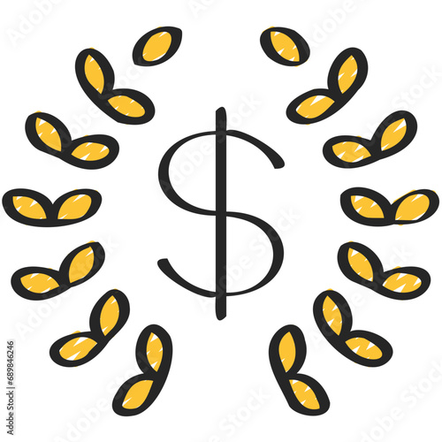 Dollar Sign With Wreath Icon