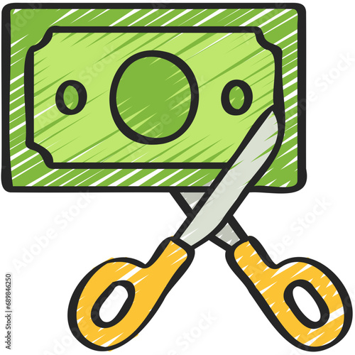 Cut Up Cash Icon