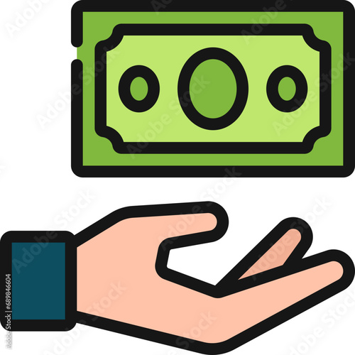 Give Cash Note Icon