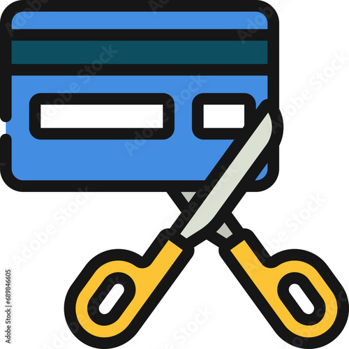 Cut Up Credit Card Icon