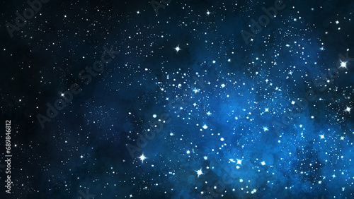 手描きの水彩の星空、宇宙、キラキラ背景 photo