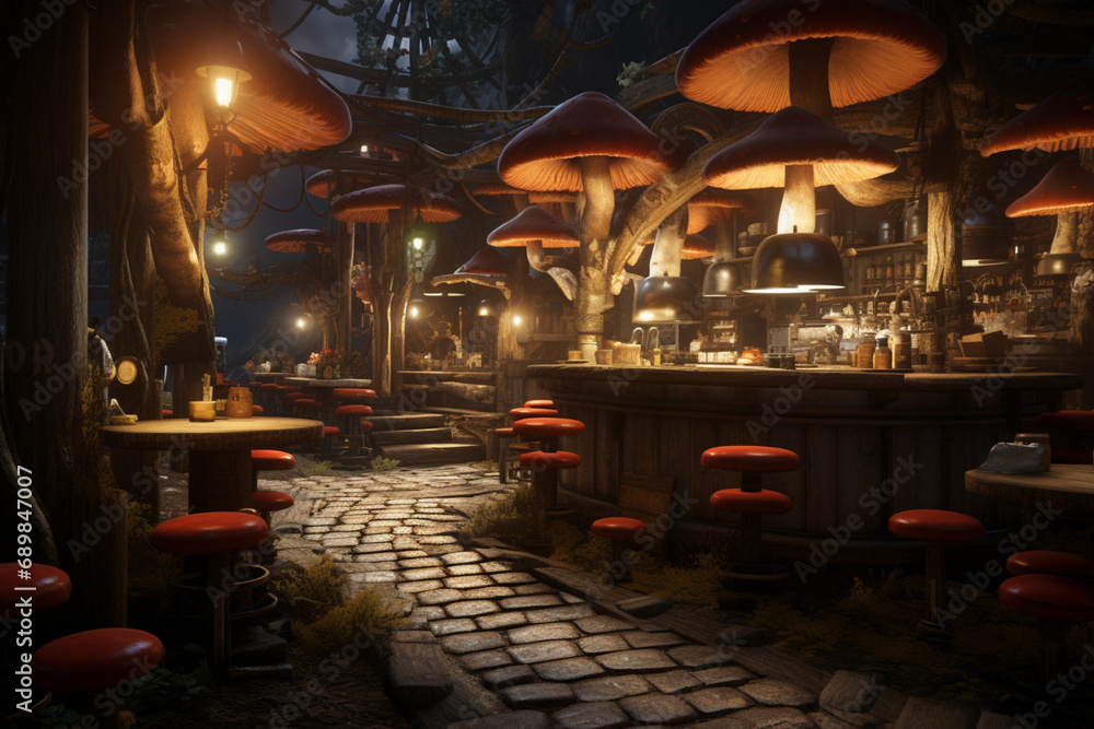 mushroom themed tavern