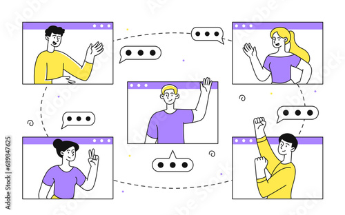 Video chat outline vector concept