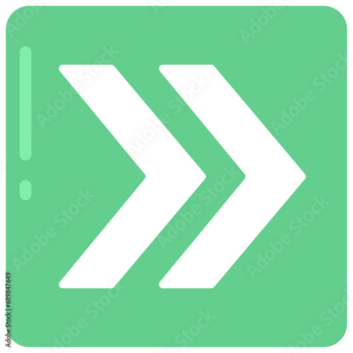 Sharp Right Arrows Square Icon