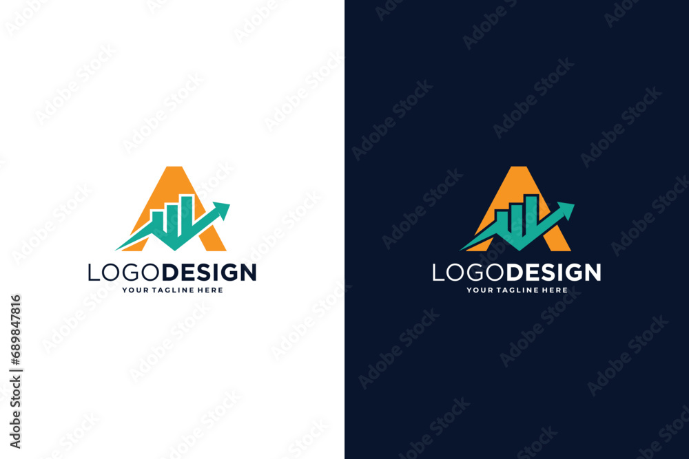 Creative initial letter A Financial Chart Logo Design. Creative initial letter A Financial Chart Logo Design.