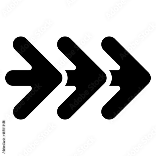 Three Overlappig Right Arrows Icon