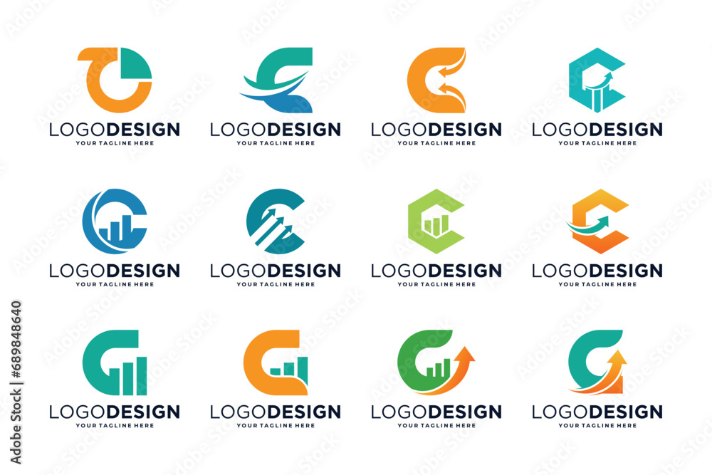 Collection of letter C accounting financial logo design inspiration