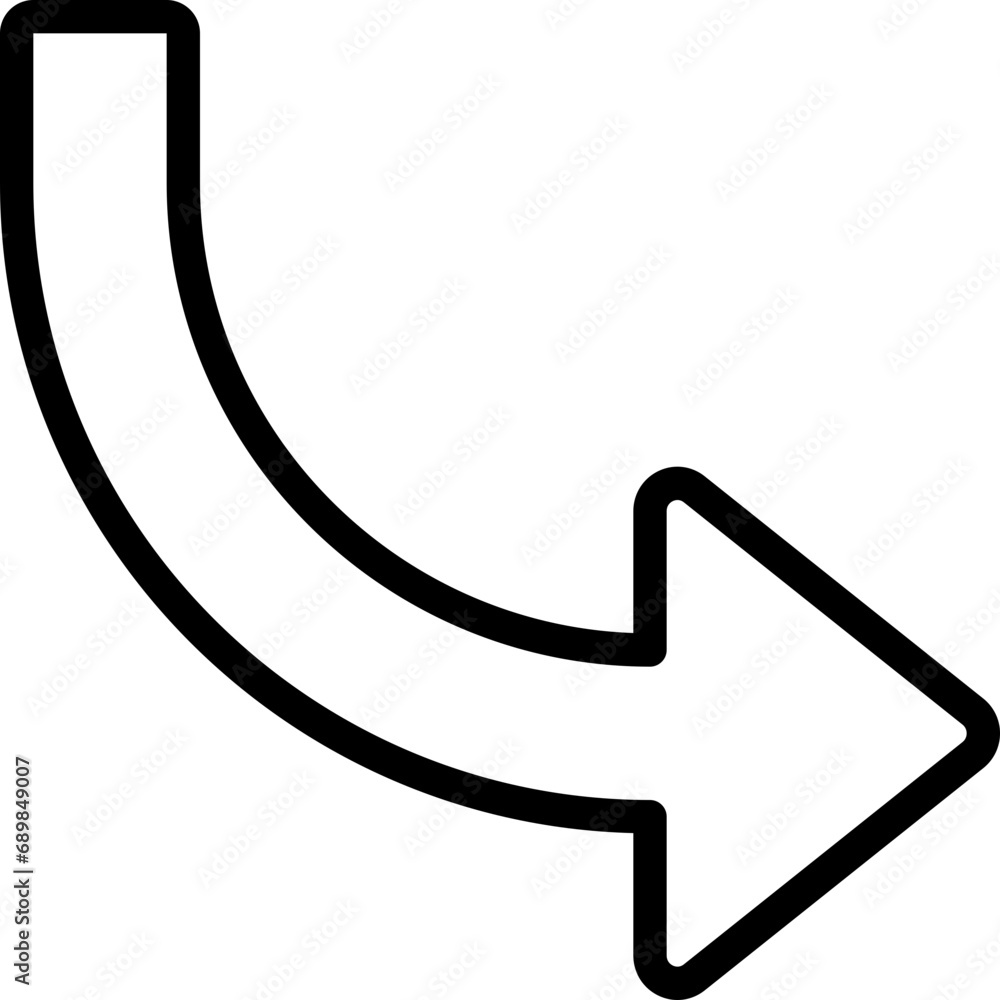 Curving Right Arrow Icon