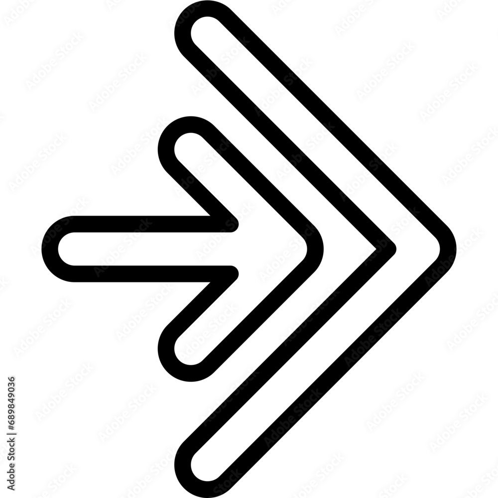 Right Rounded Double Arrow Icon Right Rounded Double Arrow Icon