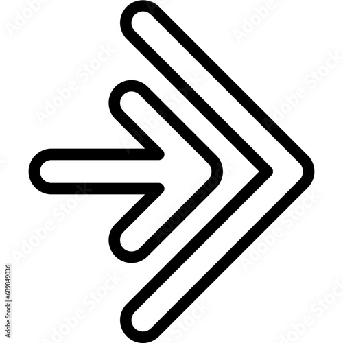 Right Rounded Double Arrow Icon