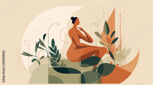 abstract women with flowers