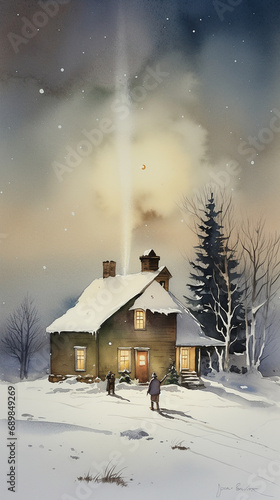 house in the snow