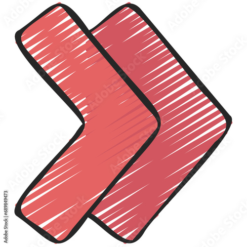 Two Overlapping Sharp Arrows Icon