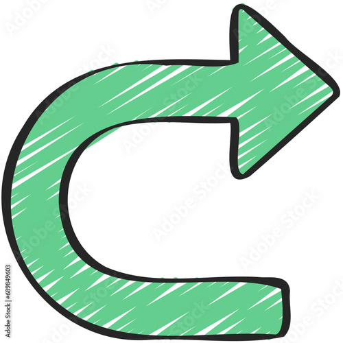 Right Curved Arrow Icon